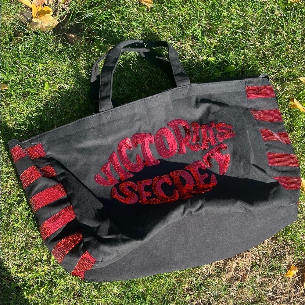 Victoria's Secret Black Tote with Red Accents